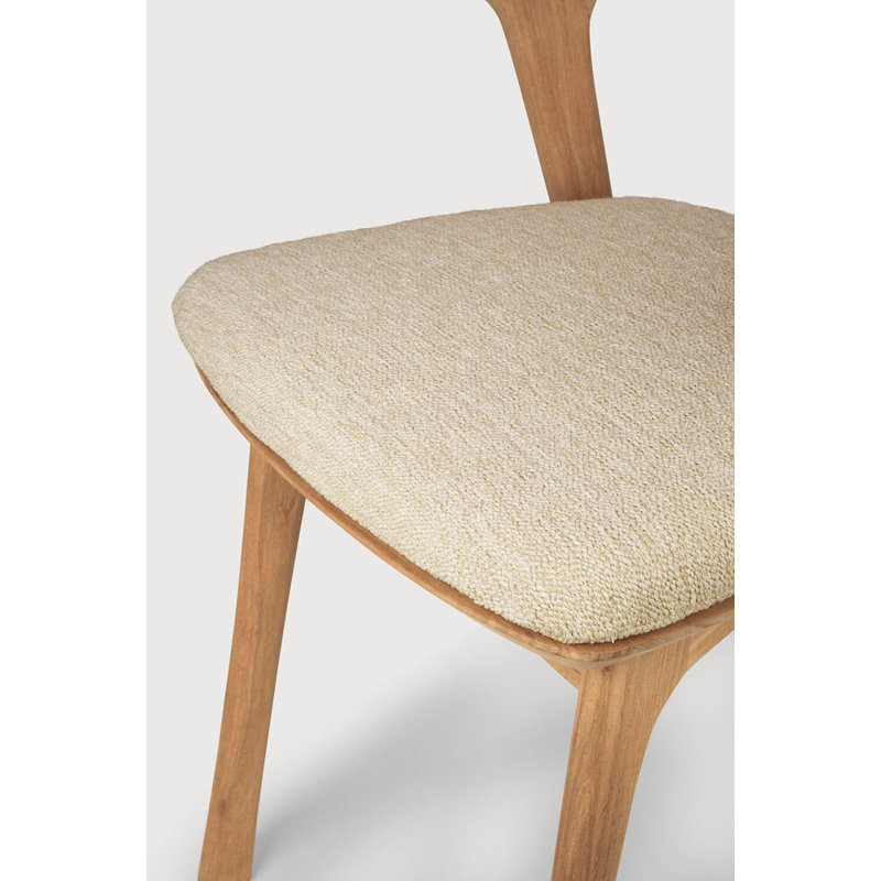 Bok Outdoor Dining Side Chair, Teak  Frame/Natural Cushion