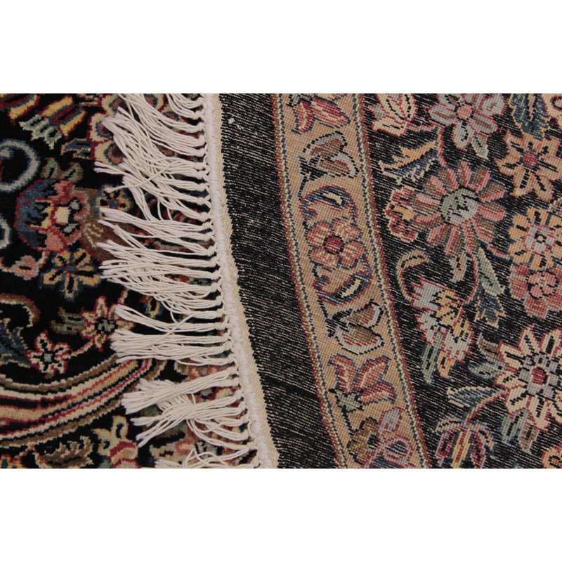Tapis oriental en laine rose ovale fabriqué à la main et noué à la main de 8 pi 1 po x 8 pi 3 po Bellwood
