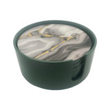 Stone Lacquer Coasters with Holder
