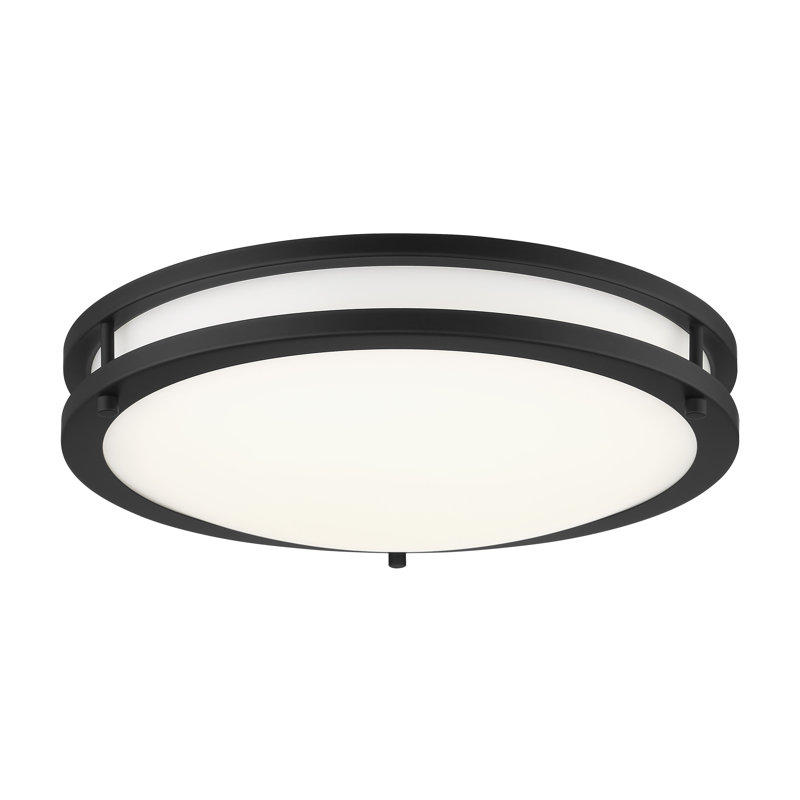 Aston Acrylic LED Flush Mount, Coal, 3.75" H x 15.75" W x 15.75" D