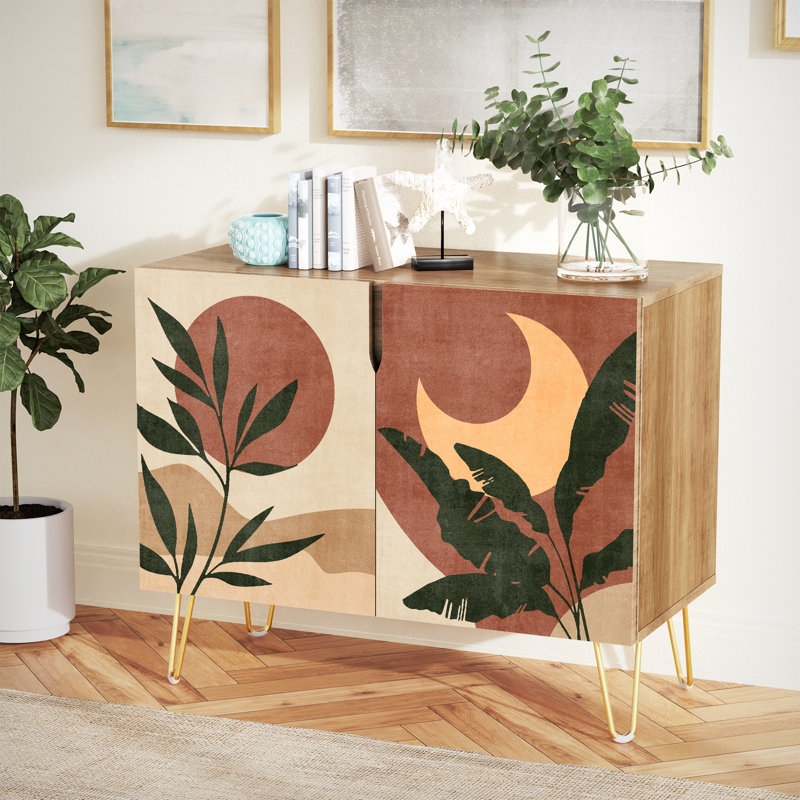 35'' Sideboard, Sun and Moon Dark Red