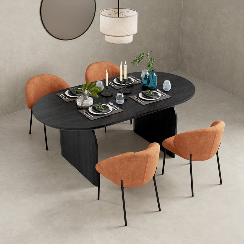 Biebel 4 - Person Dining Set, Orange