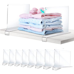 POPETPOP Closet Organization Plastic Shelf Dividers, Clear Closet