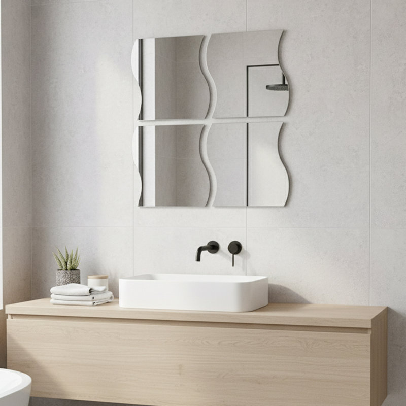 Mirror Flat Wall Mirror, 11.11" H x 10.2" W