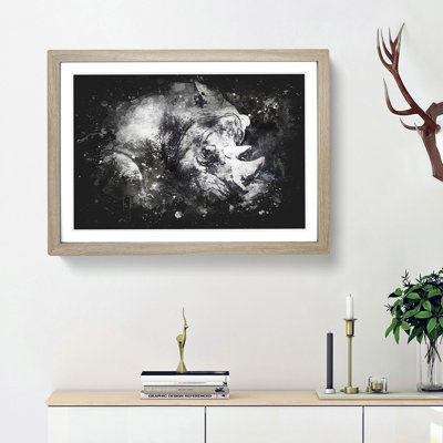 Resting Rhino - Picture Frame Graphic Art Print