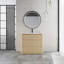 Meuble-lavabo autoportant avec portes à fermeture en douceur et lavabo en céramique