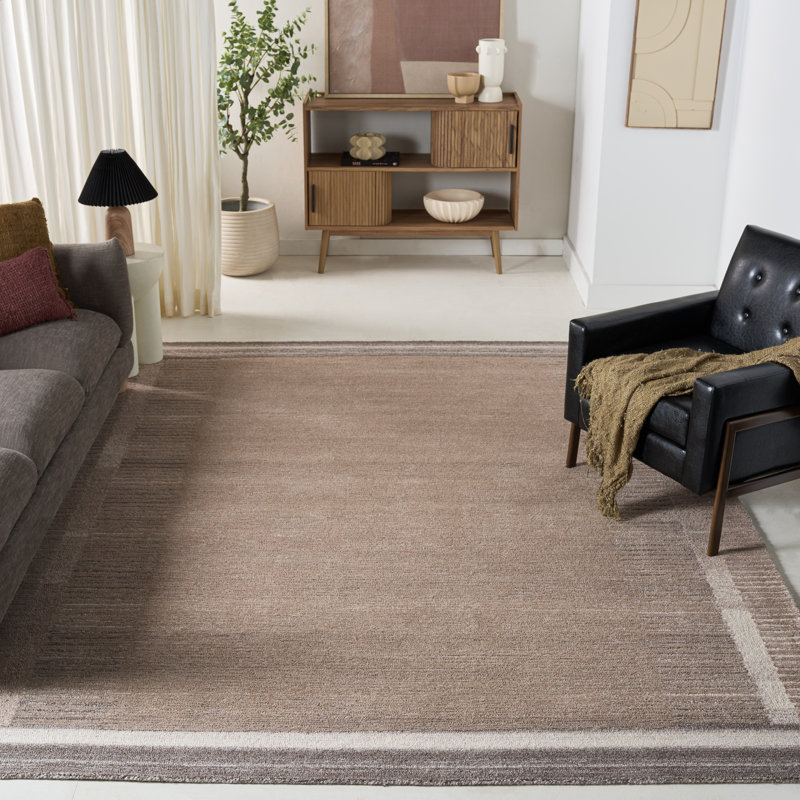 Tapis ivoire / beige en coton touffeté à la main Alysandra, Rectangle 8 pi x 10 pi