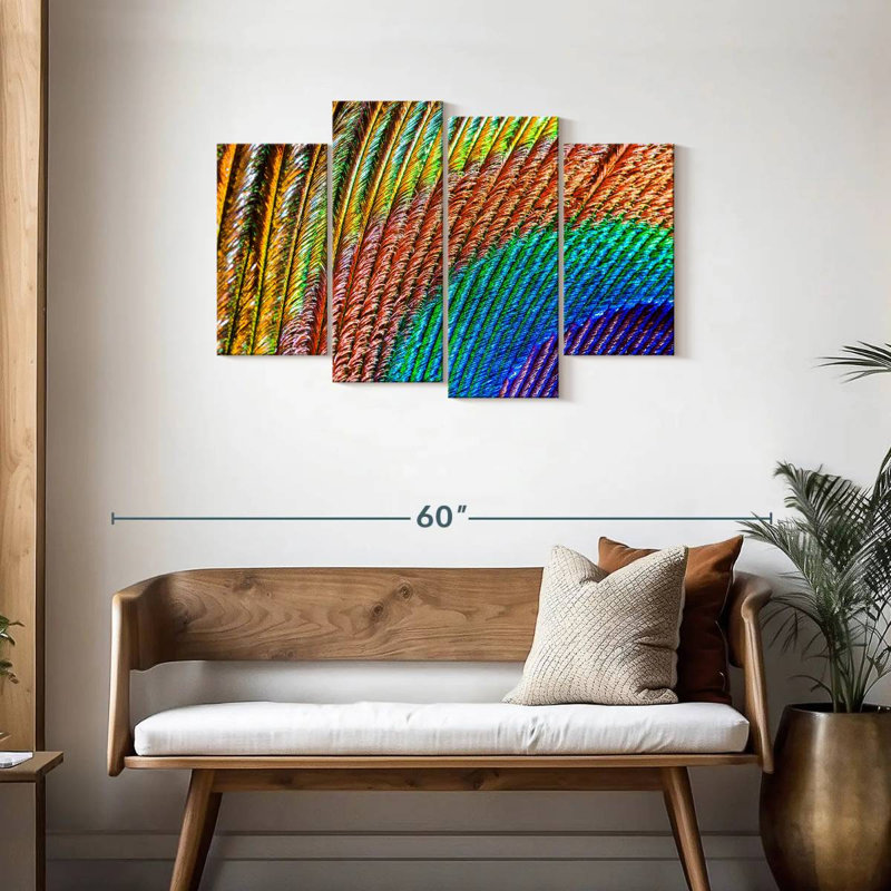 Brampt Abstract Peacock Feather, 27" H x 43" W