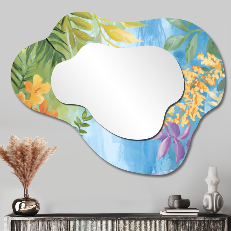 Miroir mural abstrait nuage - Summer Jungle Path to Heaven II, imprimé sur métal, 27" x 35"