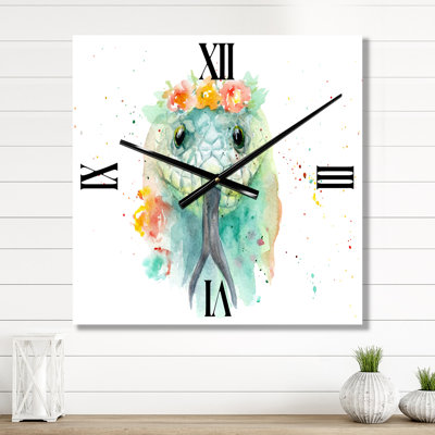 Portrait d'un serpent en fleurs - Horloge murale de ferme