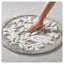 Tapis de bain rond en coton gris tufté à motifs floraux, 63,5 cm (25 po), certifié OEKO-TEX®, antidérapant.