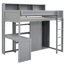 Lit mezzanine simple en bois gris avec options de rangement stable et lit de taille robuste, construction robuste et abondante-1292971705