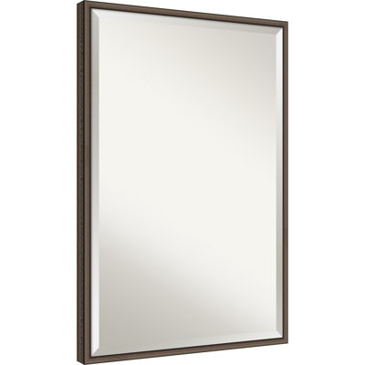 Rachel Bronze Beveled Wood Bathroom Wall Mirror