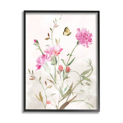 «Butterfly Floral Garden Carnations» par Nina Blue - impression sur toile