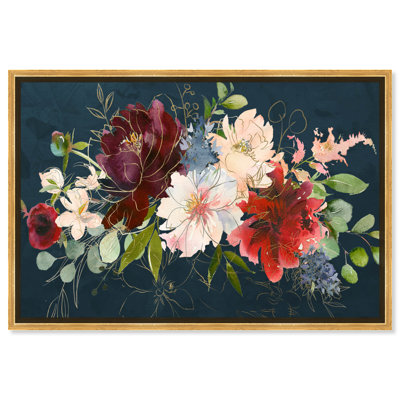 " Large Floral And Botanical Fall Floral Navy, Traditional Blue " by Oliver Gal