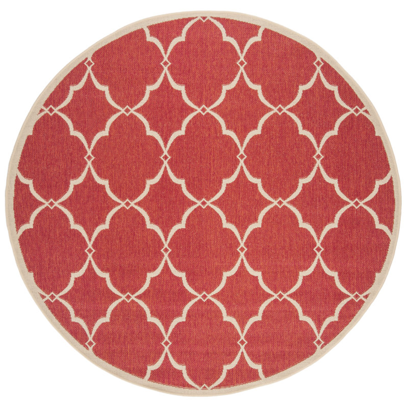 Adler Performance Geometric Indoor/Outdoor Area Rug, Round 8'