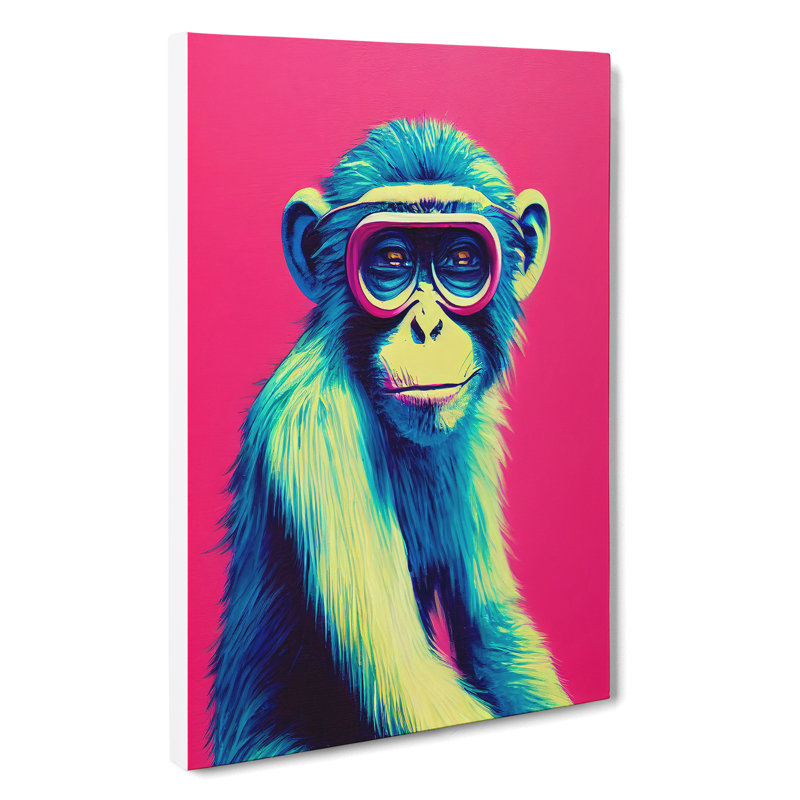 XC1022-1609X Colourful Monkey - Wrapped Canvas Print, 60cm H x 40cm W x 3cm D