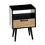 Table d'appoint moderne avec tiroir et pieds en bois massif 15,78 po Modern-2095131505