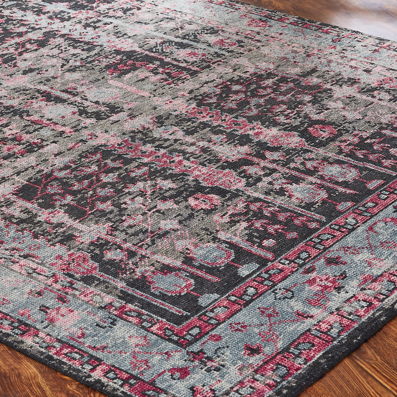 Lukin Hand Knotted Wool Oriental Area Rug, Rectangle 3' x 5'