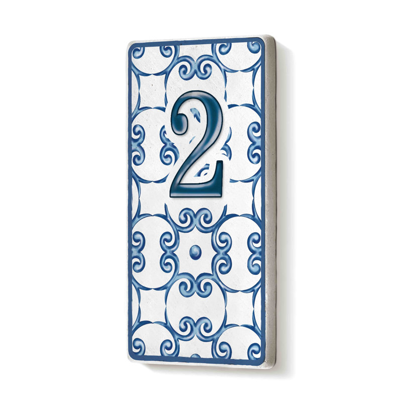 Ewald 15cm H Ceramic Self-Adhesive House Number