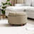 25'' Upholstered Round Storage Ottoman with Wooden Tray & Nailhead Trim-903420762