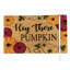 Tapis de porte en fibre de coco citrouille « Hey There » - 45,7 x 76,2 cm (18 x 30 po) avec dos en caoutchouc