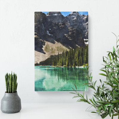 Mountain And Lake In Canada - Wrapped Canvas