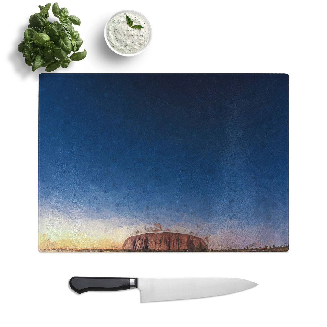 Tempered Glass Uluru Ayers Rock in Australia in Abstract Chopping Board