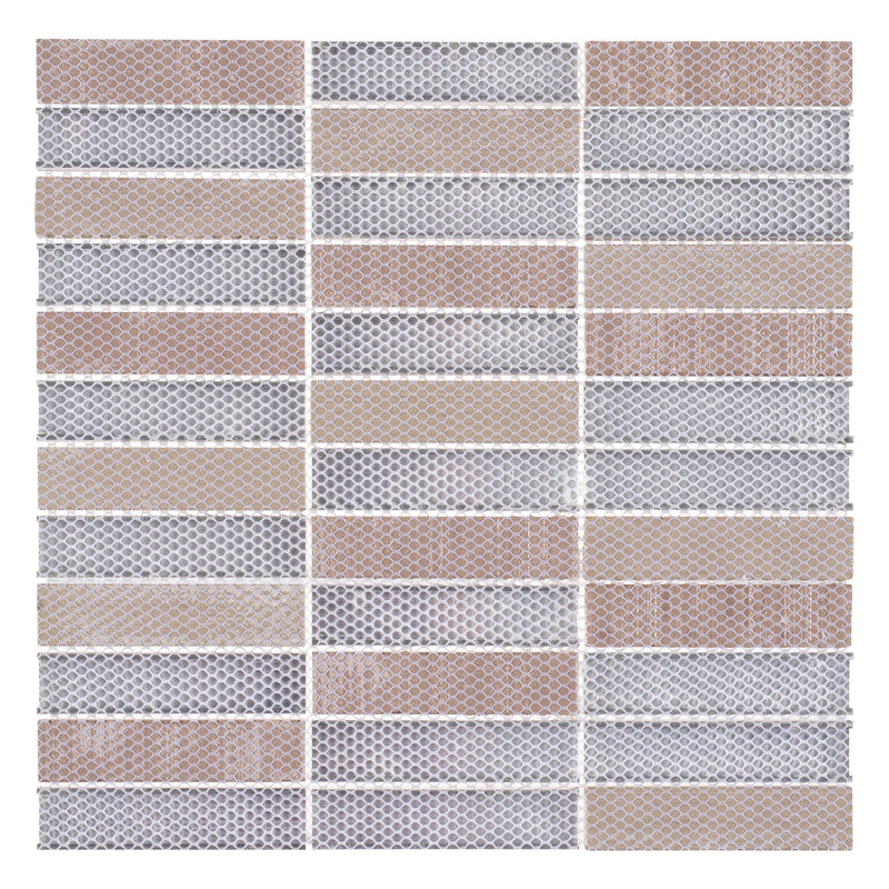 Carrelage de cuisine, de salle de bain, de douche, de mur et de carrelage en porcelaine / métal à grille en porcelaine / métal 1 po x 4 po Chocolat