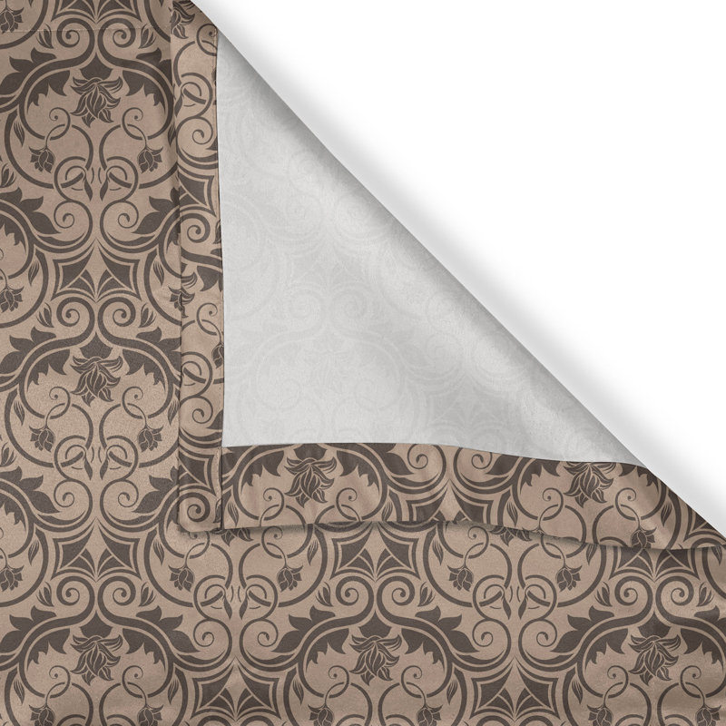 Rideau à œillets 2 panneaux Astoria Grand Brown, 50 po x 120 po, séquoia saumon pâle, L 50 po x L 108 po