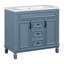 Meuble-lavabo de salle de bain avec lavabo supérieur, armoire de rangement de salle de bain avec 2 portes à fermeture douce et 2 tiroirs