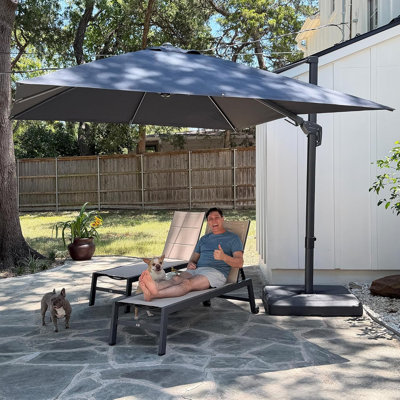 Parasol extérieur en porte-à-faux en aluminium recyclé Cantilever
