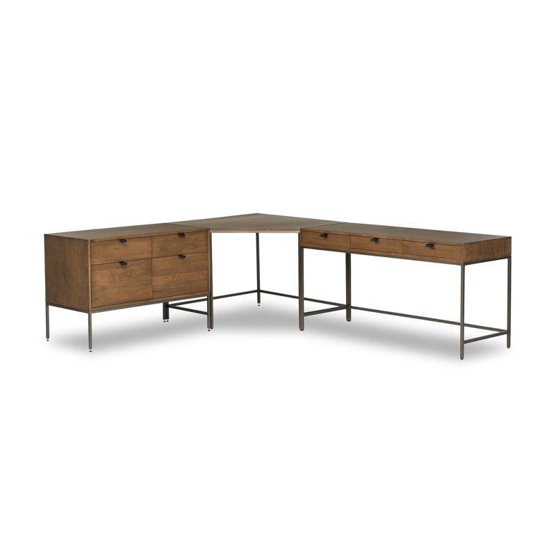 Trey Solid Wood Modular L-Shaped Executive Desk, Auburn Poplar