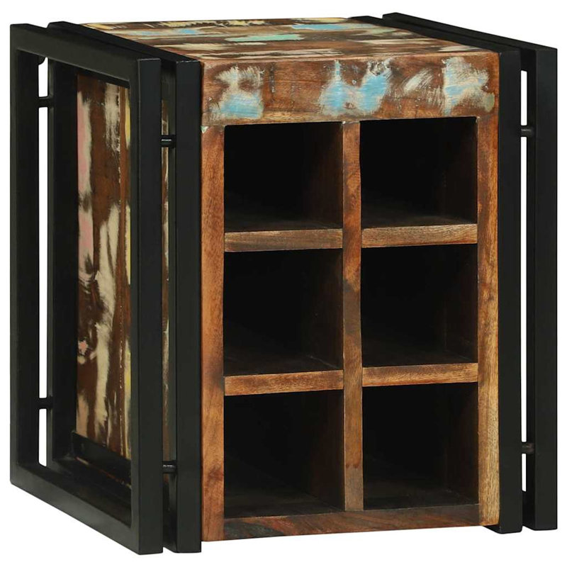 Solid Wood Open Shelving Wine Bottle Rack, Oak