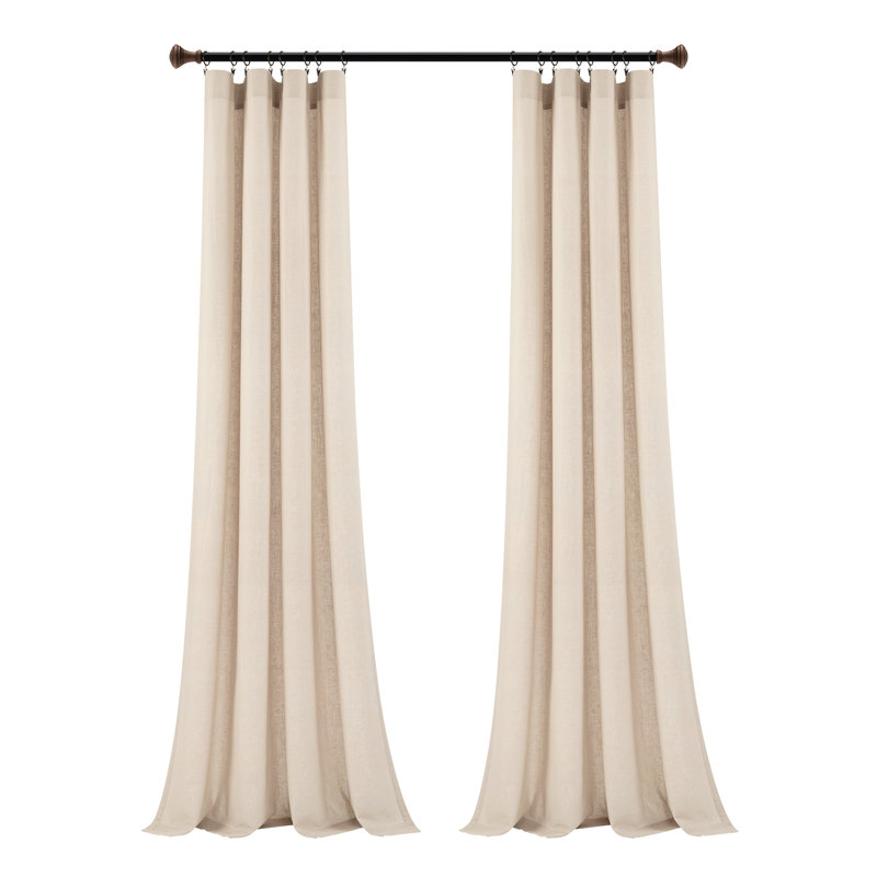 Rideau en mélange de coton Dunsmore, L 50 po x L 84 po, Lin