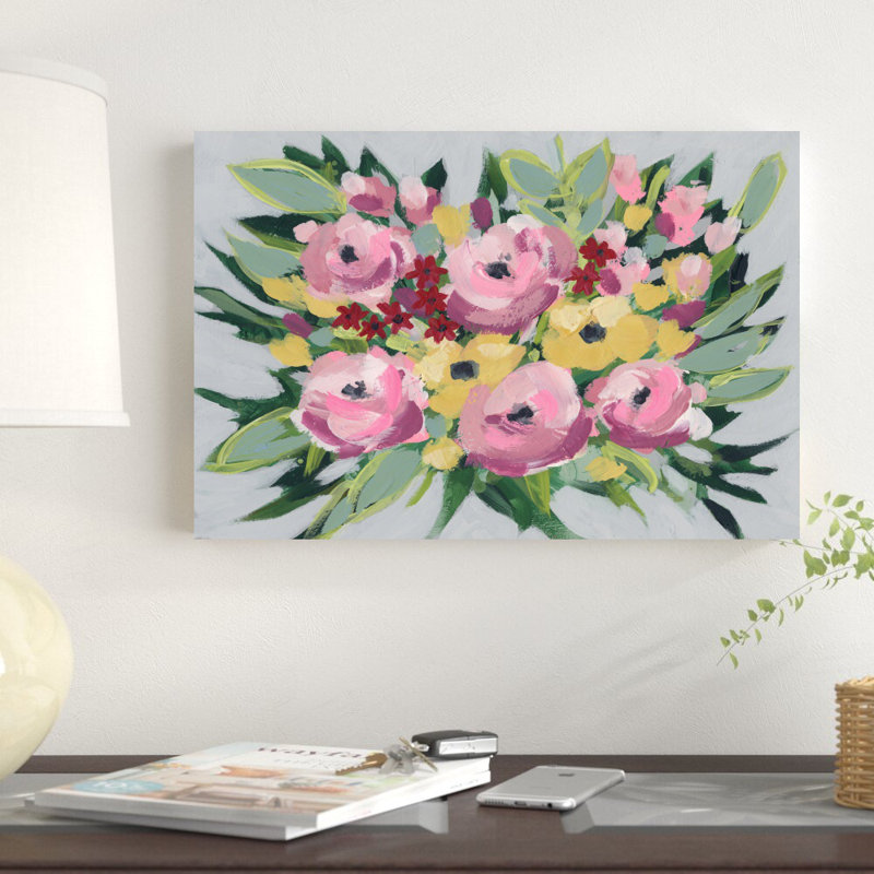 «Spring Array I» par Regina Moore - peinture sur toile tendue, H 12 po x l 18 po