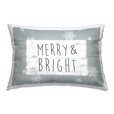 Stupell Industries Merry & Bright Snowflakes Design by Carol Robinson Throw Pillow