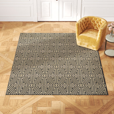 Tapis intérieur / extérieur gris anthracite / beige Gisela