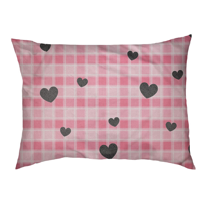 Coussin intérieur à motif écossais st day, Rose / gris foncé, l 28 po x P 18 po x H 6 po