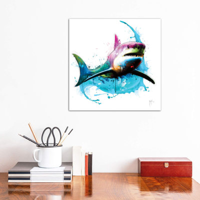 Shark 1 Piece Wrapped Canvas Wall Art