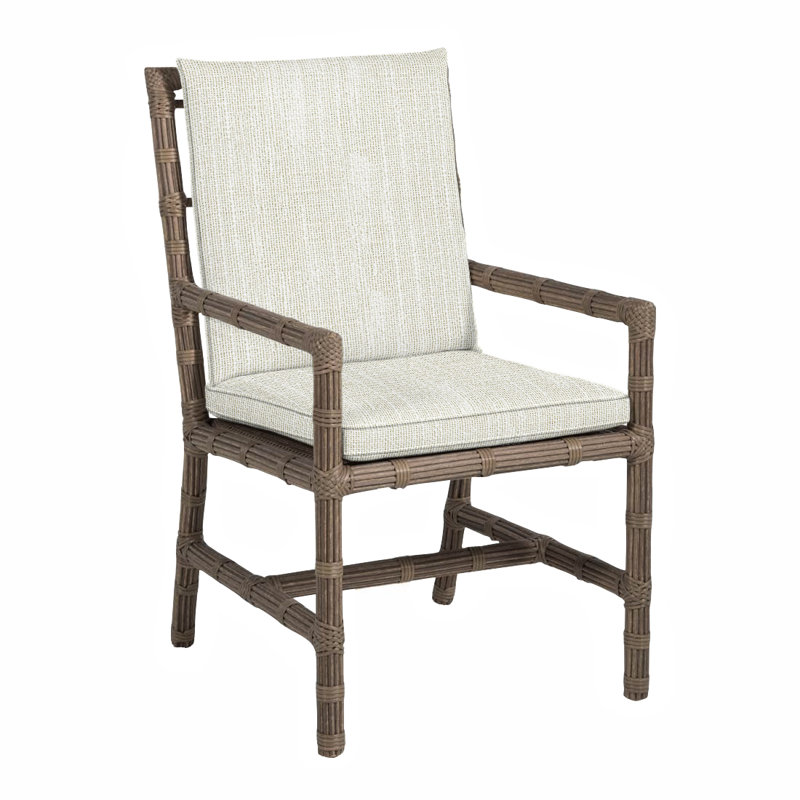 Newport Patio Dining Armchair with Cushions, Welt, Rollo Cream, Newport #66 Burlap