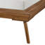 1 lit plateforme avec tête de lit tapissier châtaignier foncé et meubles en bois
