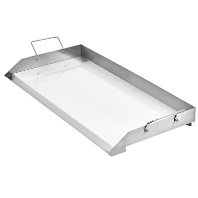 32x16 In Flat Top Stainless Steel Griddle For Universal Bbq, X - Shaped Bottom Deformation Resistance, Grease Drainage Feature Drip Hole And Drainage, High Heat Cooking Potential