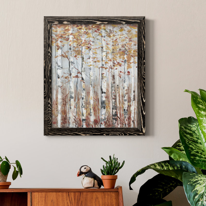 «Copper Forest» - Peinture sur toile encadrée, Cadre noir, H 24 po x l 18 po x P 1,5 po