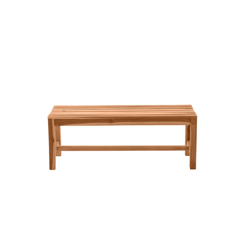 Hermilda Solid Wood Teak Outdoor Bench, 45cm H x 120cm W x 42cm D