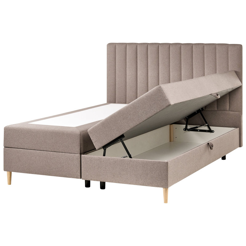 Upholstered Divan Bed, Taupe, European Kingsize (160 x 200 cm)