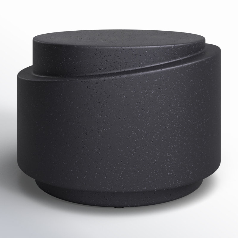 Cosmo Outdoor Round Side Table, Black