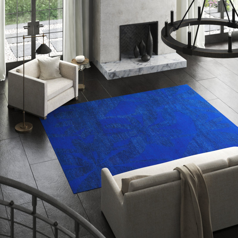 Paradise Floral Area Rug in Blue, Rectangle 3' x 5'