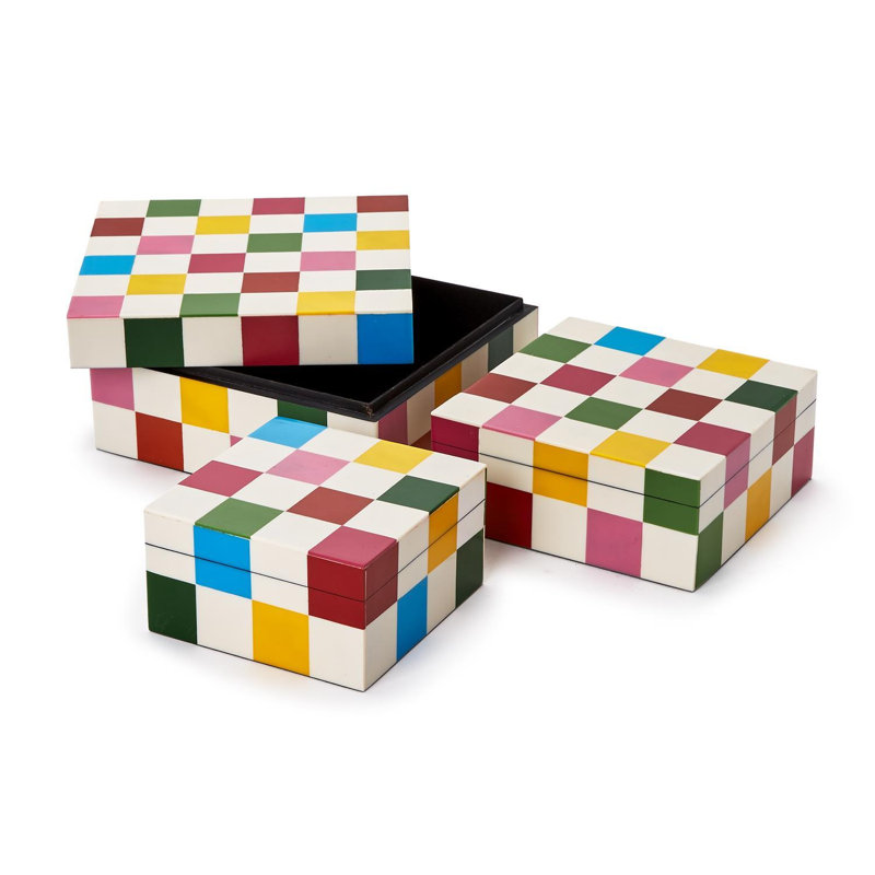 Ensemble de 3 boîtes de rangement décoratives 9 "H 9"