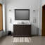 Ensemble de meuble-lavabo double avec plateau en marbre et robinet-767952973